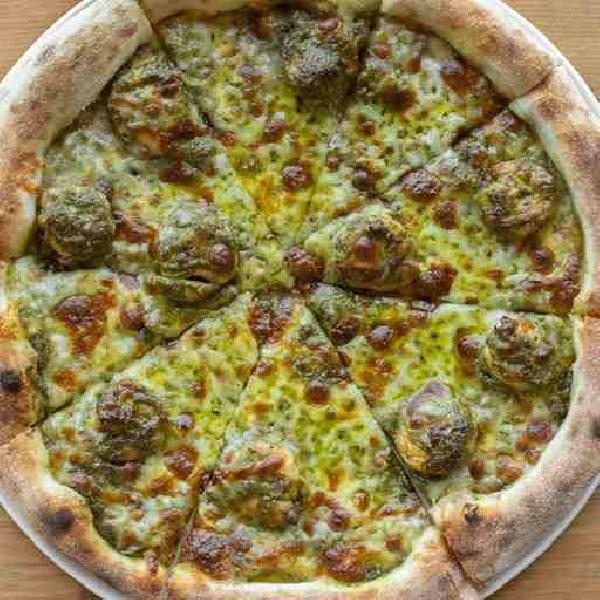 Shrimp Pesto Pizza