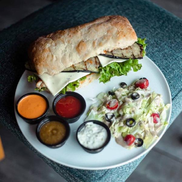 Chicken and Eggplant Sandwich